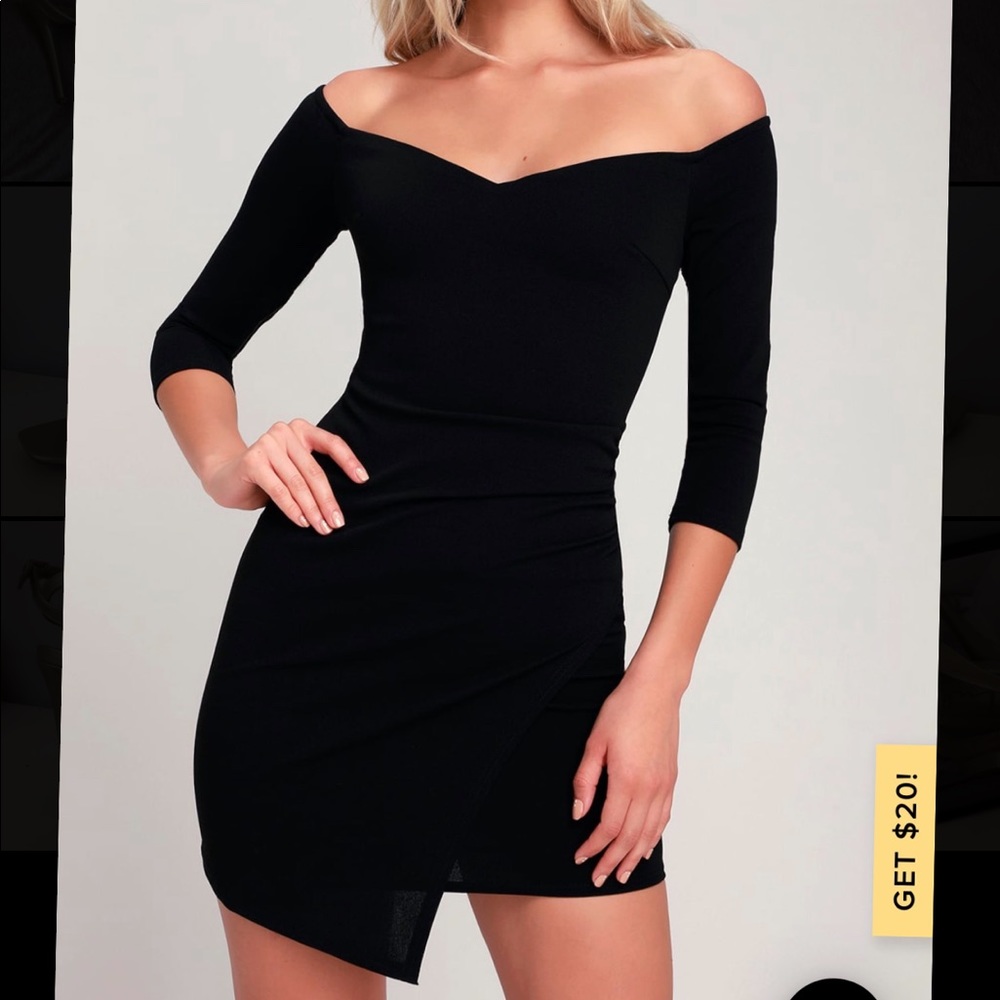 Black Lulus off the shoulder dress
